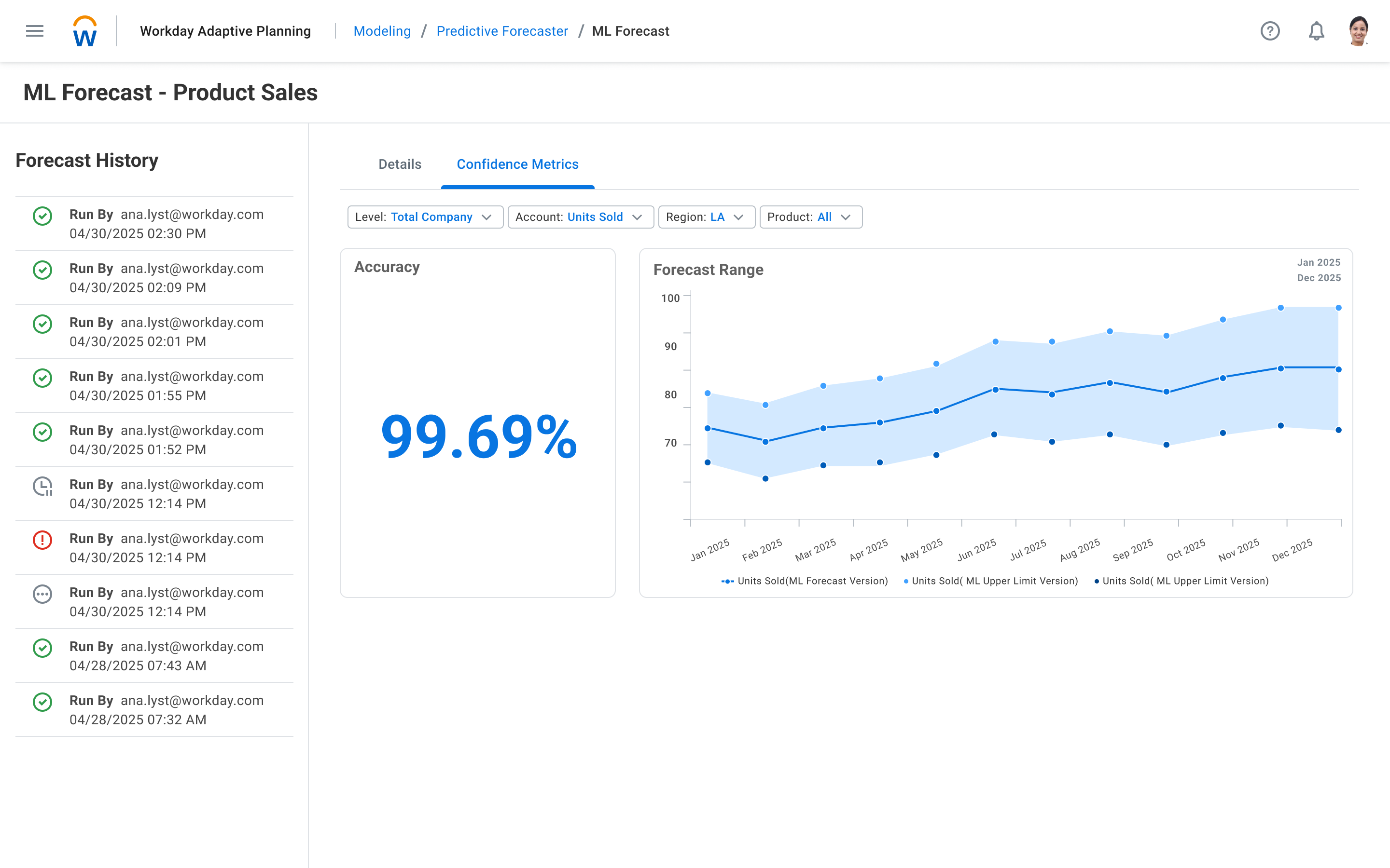 screenshot of Workday Adaptive Planning